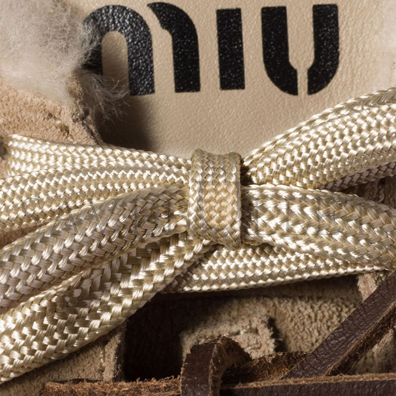 MIU MIU GYMNASIUM SUEDE AND SHEARLING SNEAKERS 5E428E